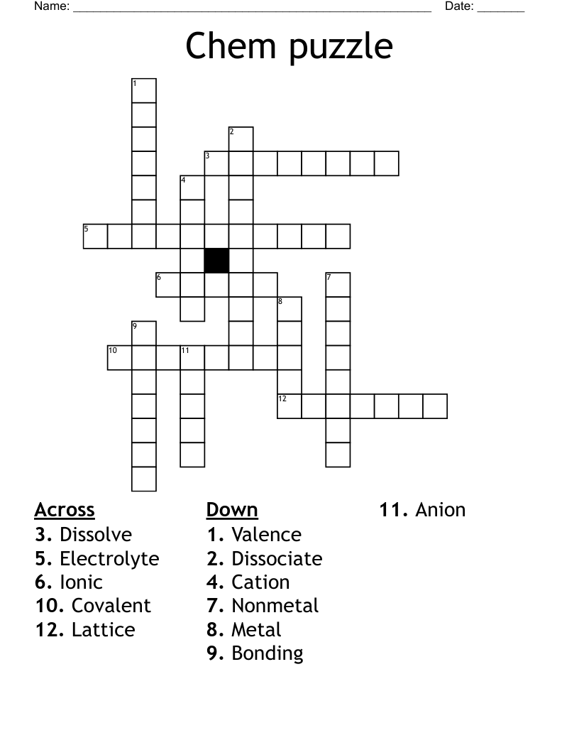 Chem puzzle  Crossword