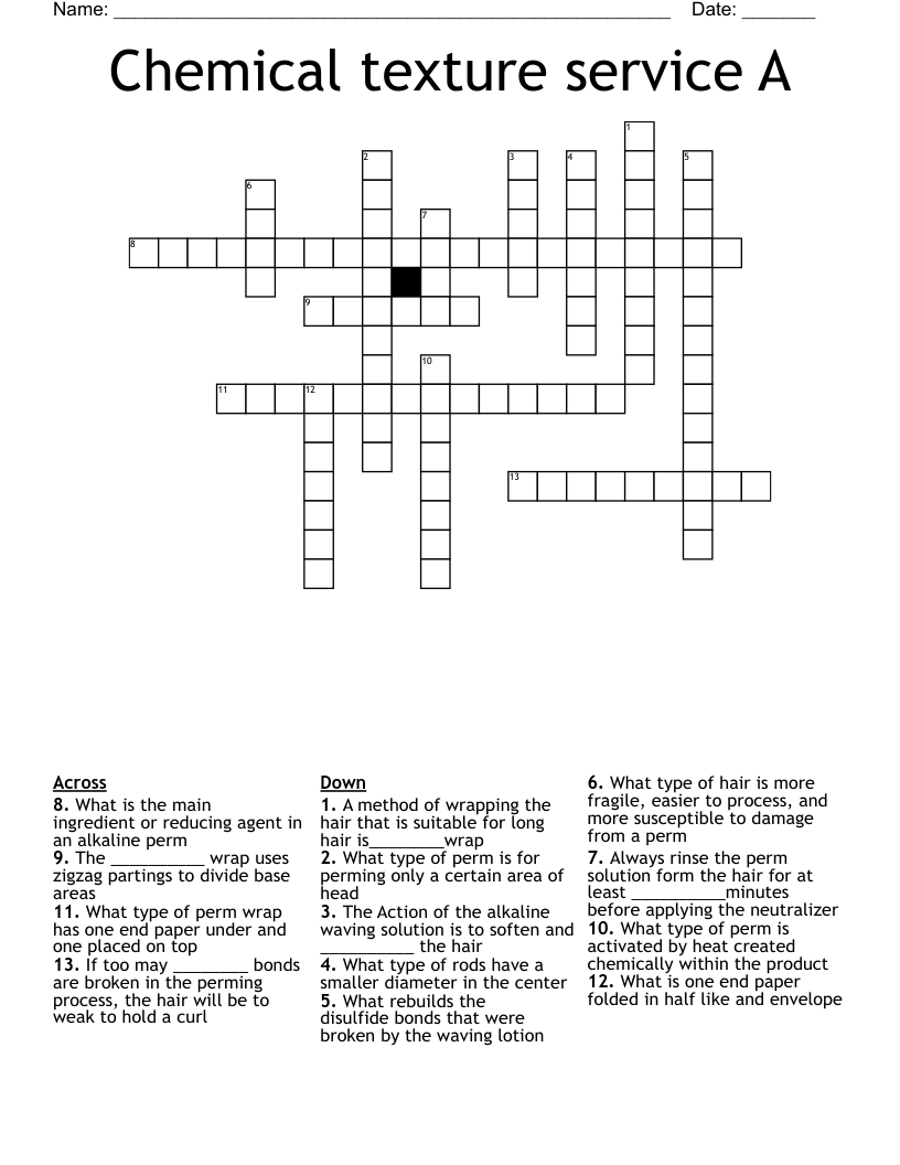 Chemical texture service A Crossword