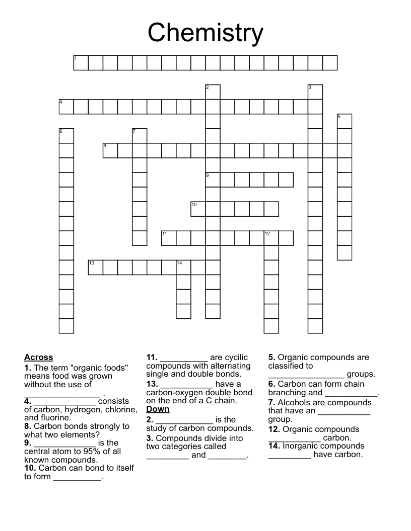 Chemistry Crossword