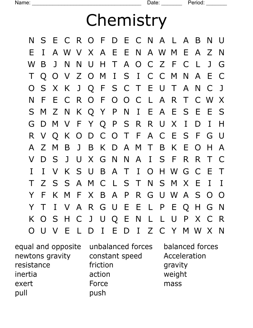 Chemistry Word Search