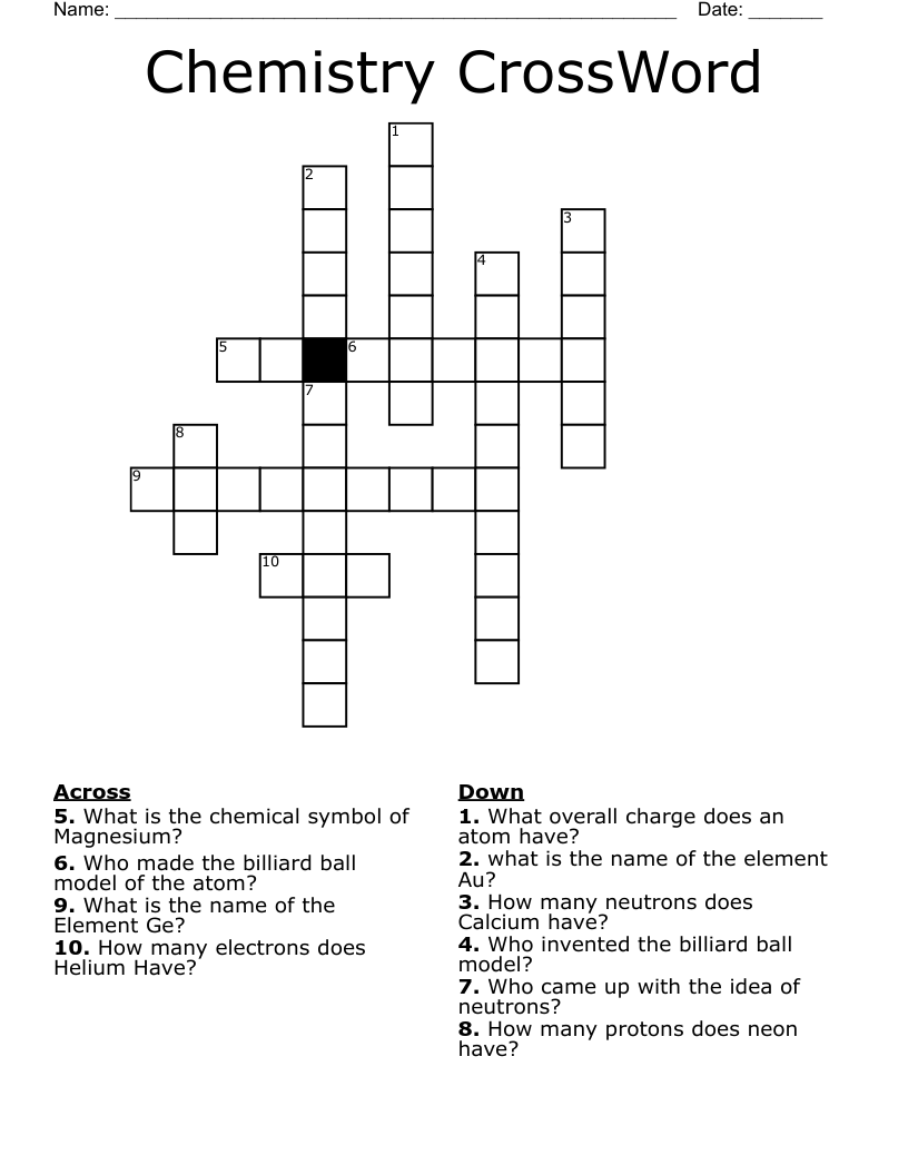 Chemistry CrossWord