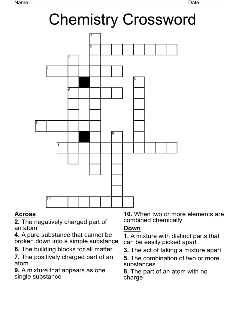 Chemistry Crossword