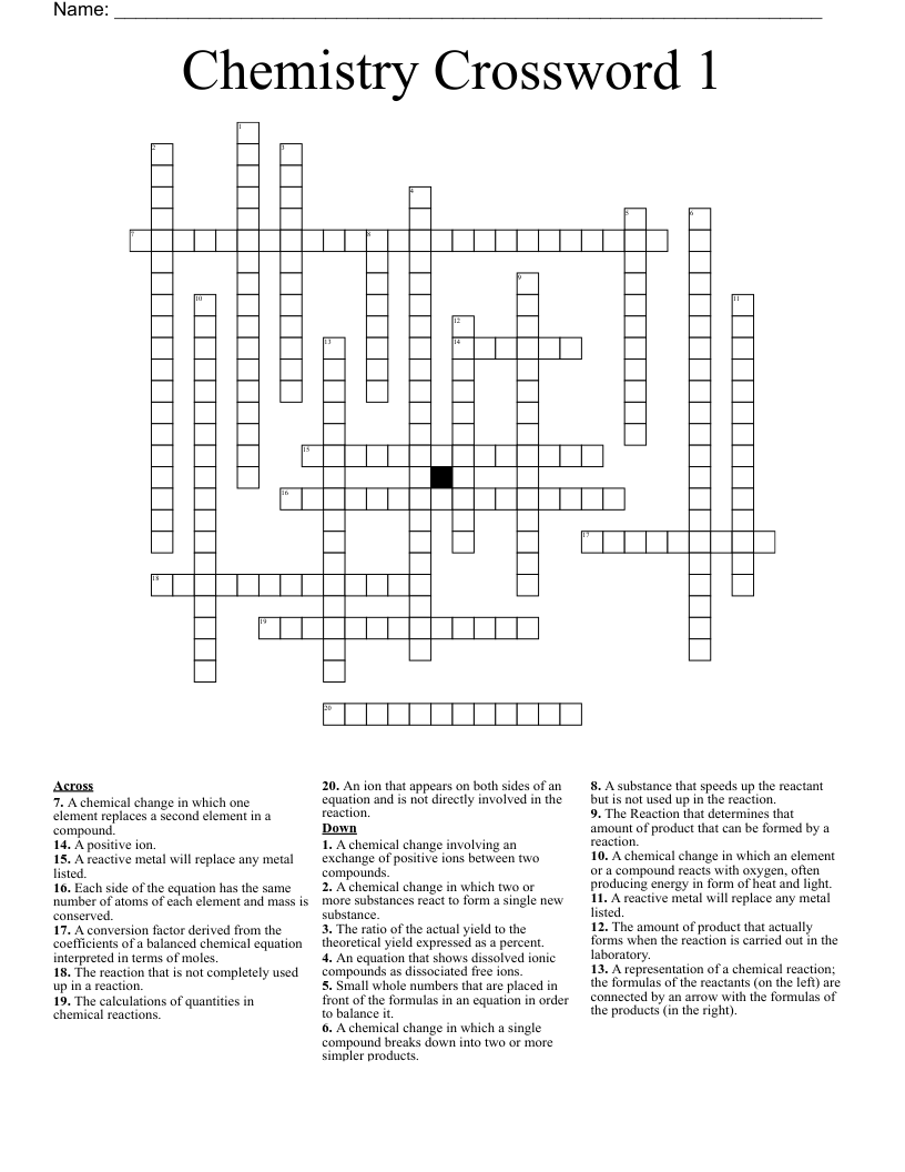 Chemistry Crossword 1