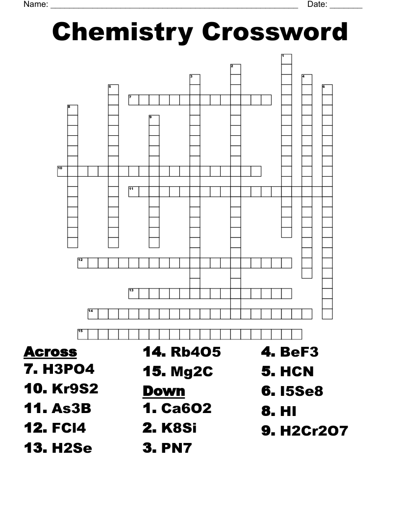 Chemistry Crossword