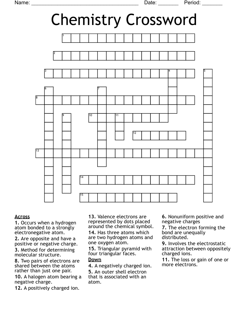 Chemistry Crossword