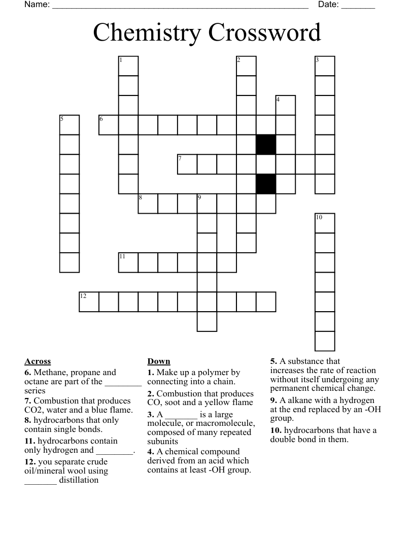 Chemistry Crossword