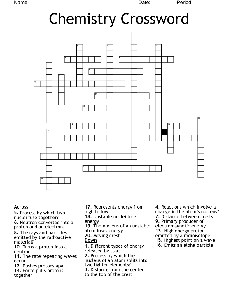 Chemistry Crossword 