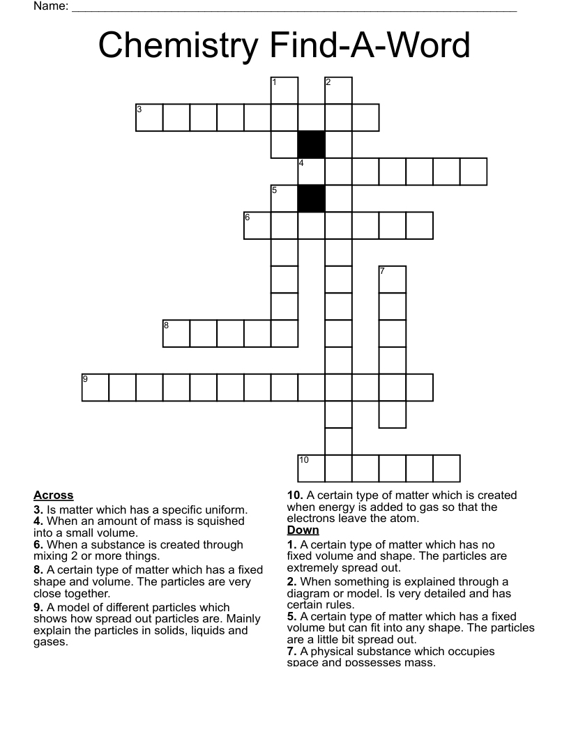 Chemistry Find-A-Word