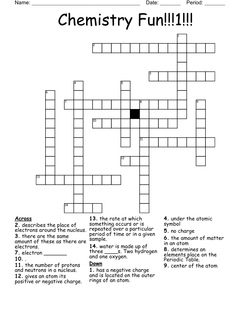 Chemistry Fun!!!1!!! Crossword