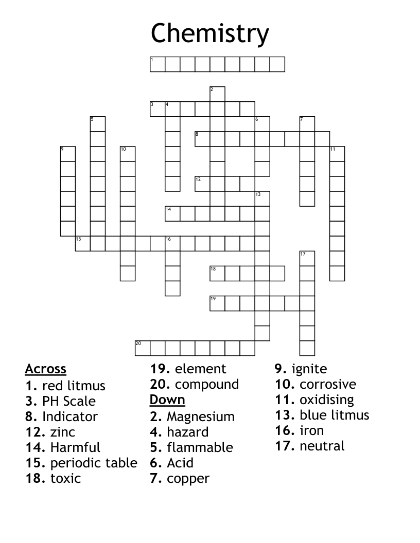 Chemistry  Crossword