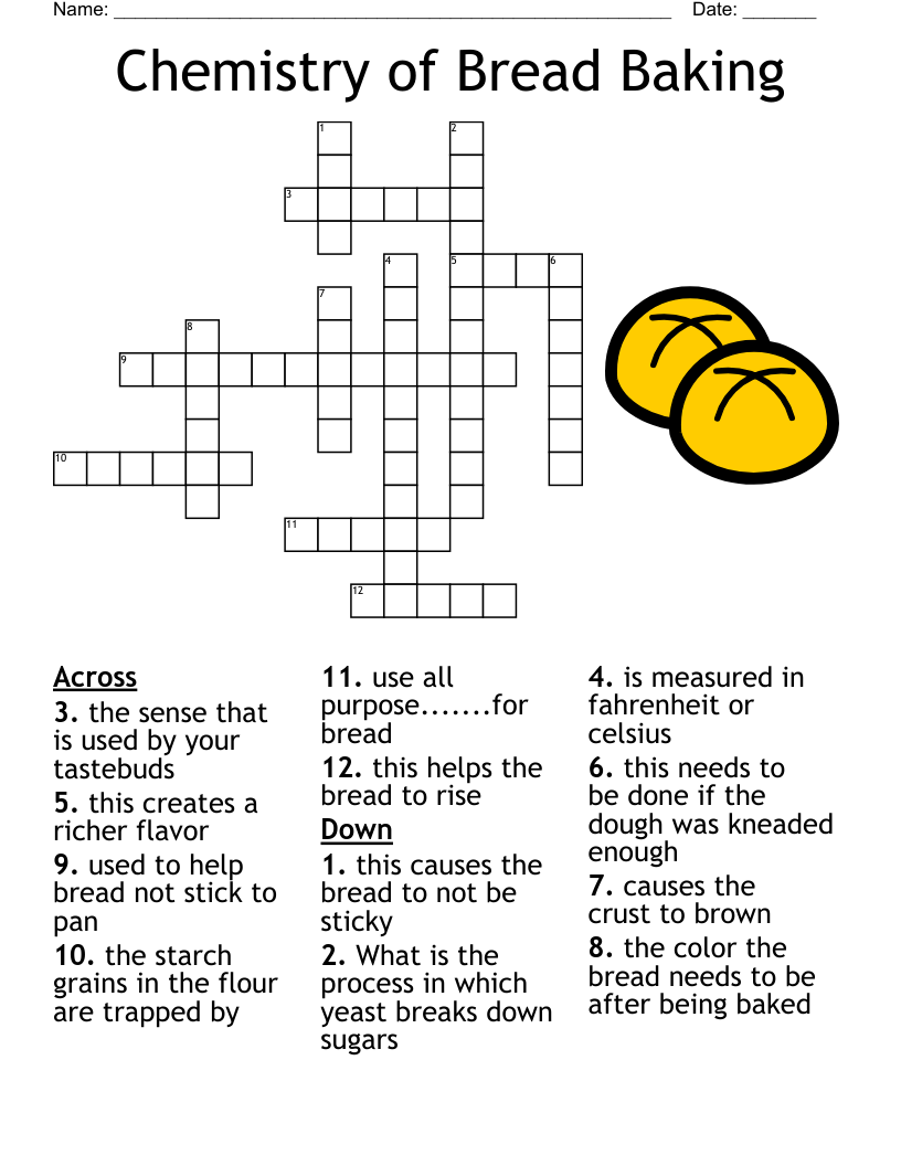 Chemistry of Bread Baking Crossword