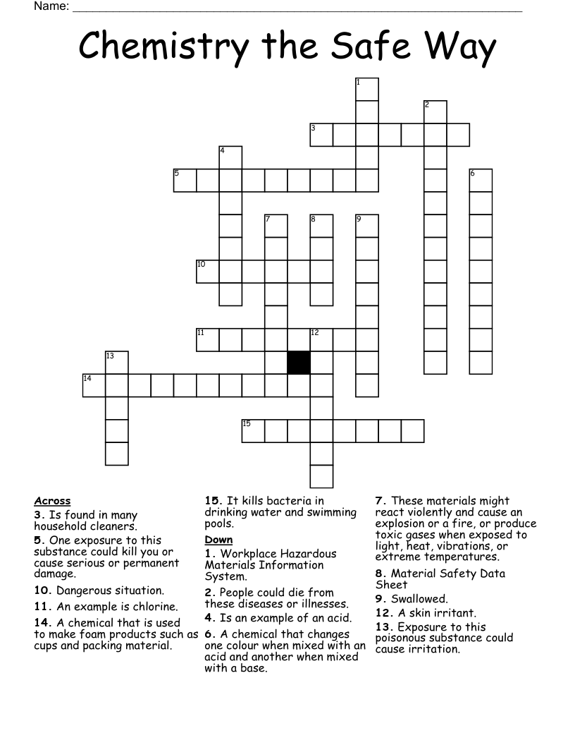 Chemistry the Safe Way Crossword