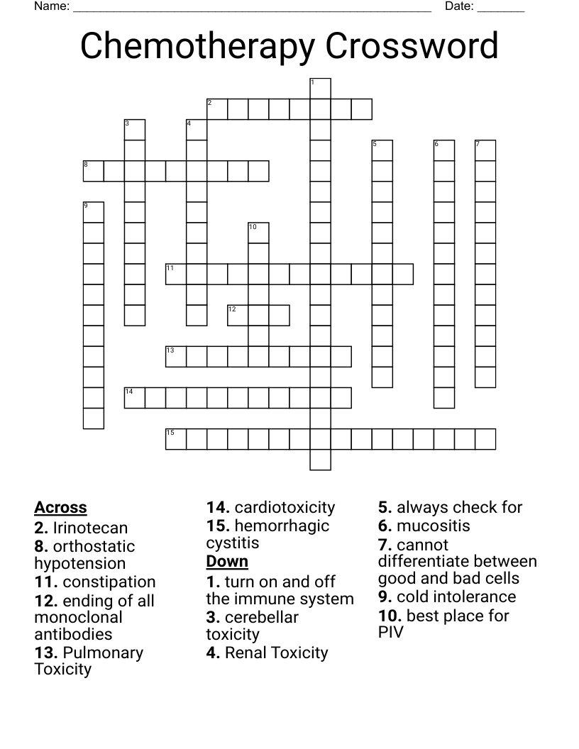 Chemotherapy Crossword