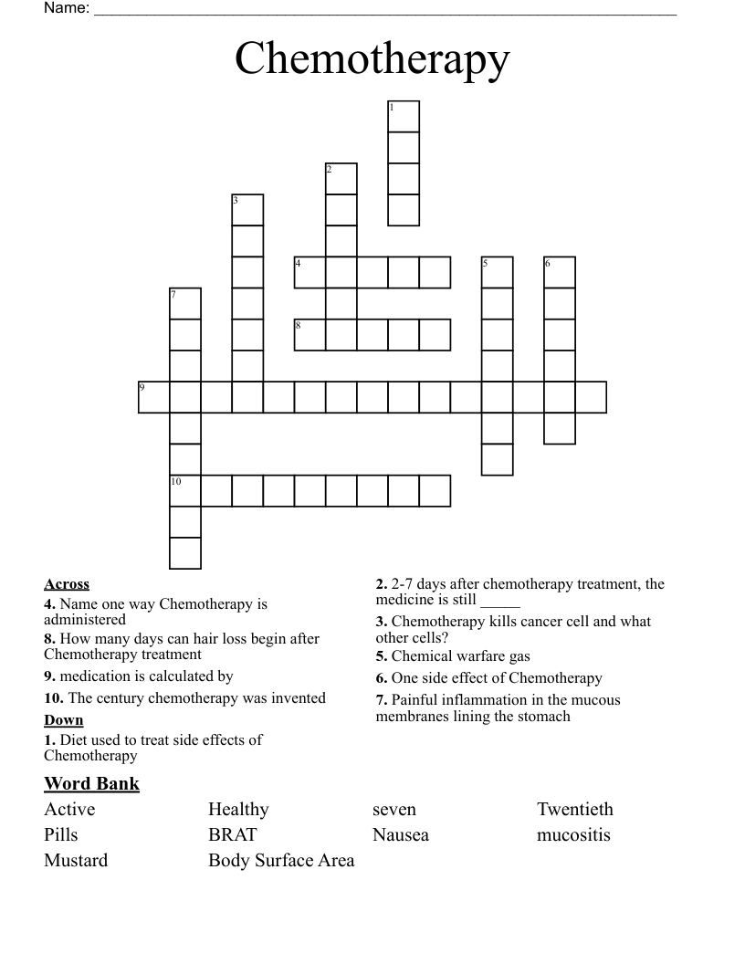 Chemotherapy  Crossword
