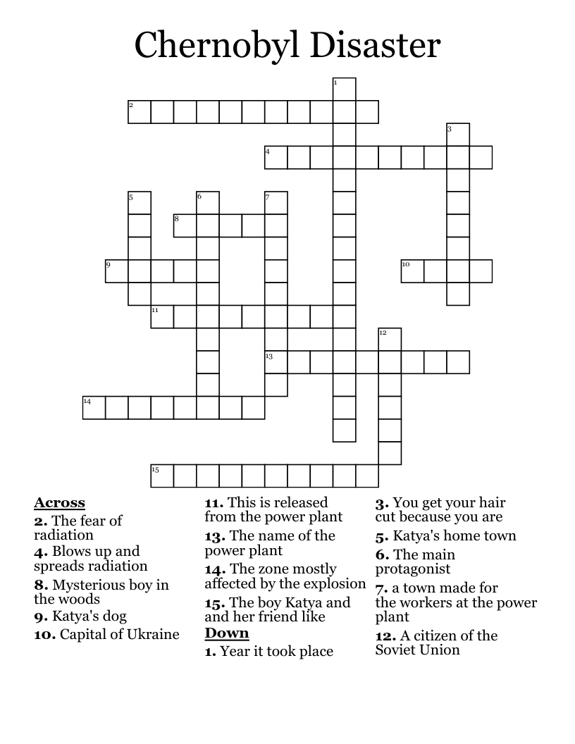Chernobyl Disaster Crossword