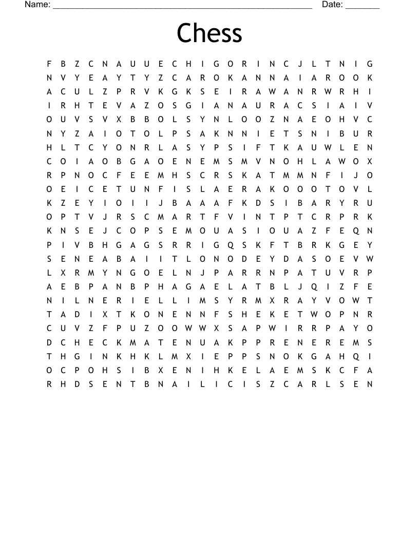 Chess Word Search