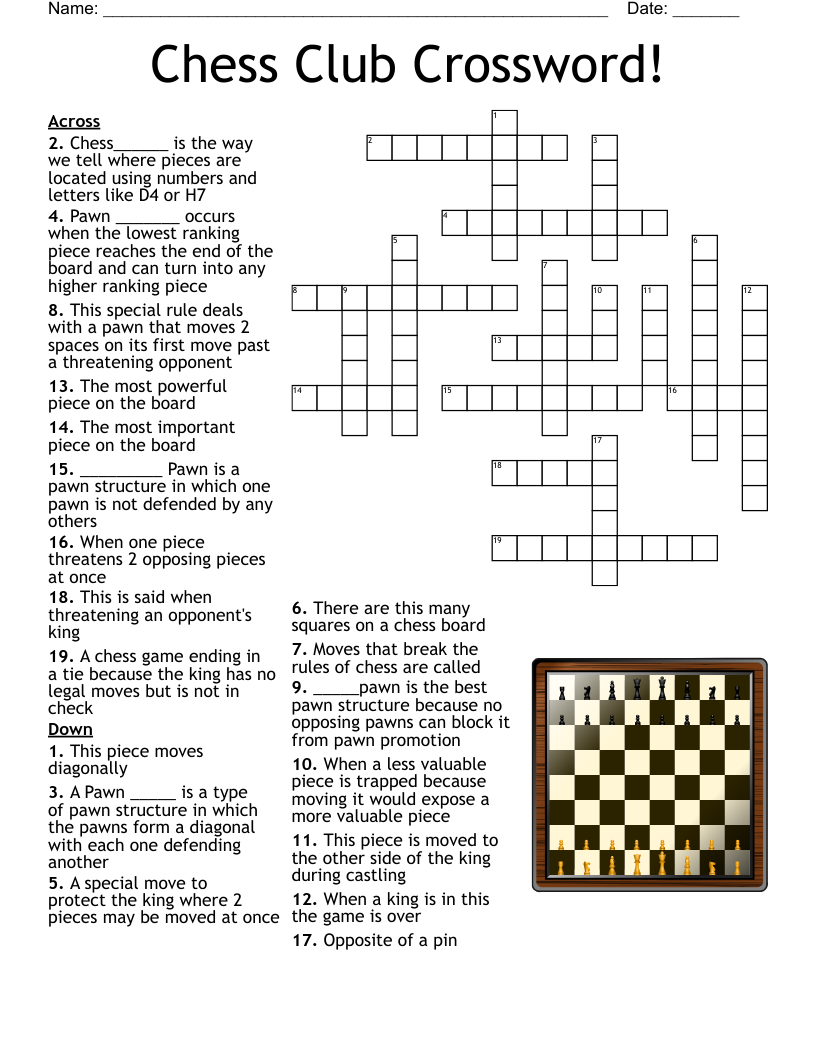 Chess Club Crossword!