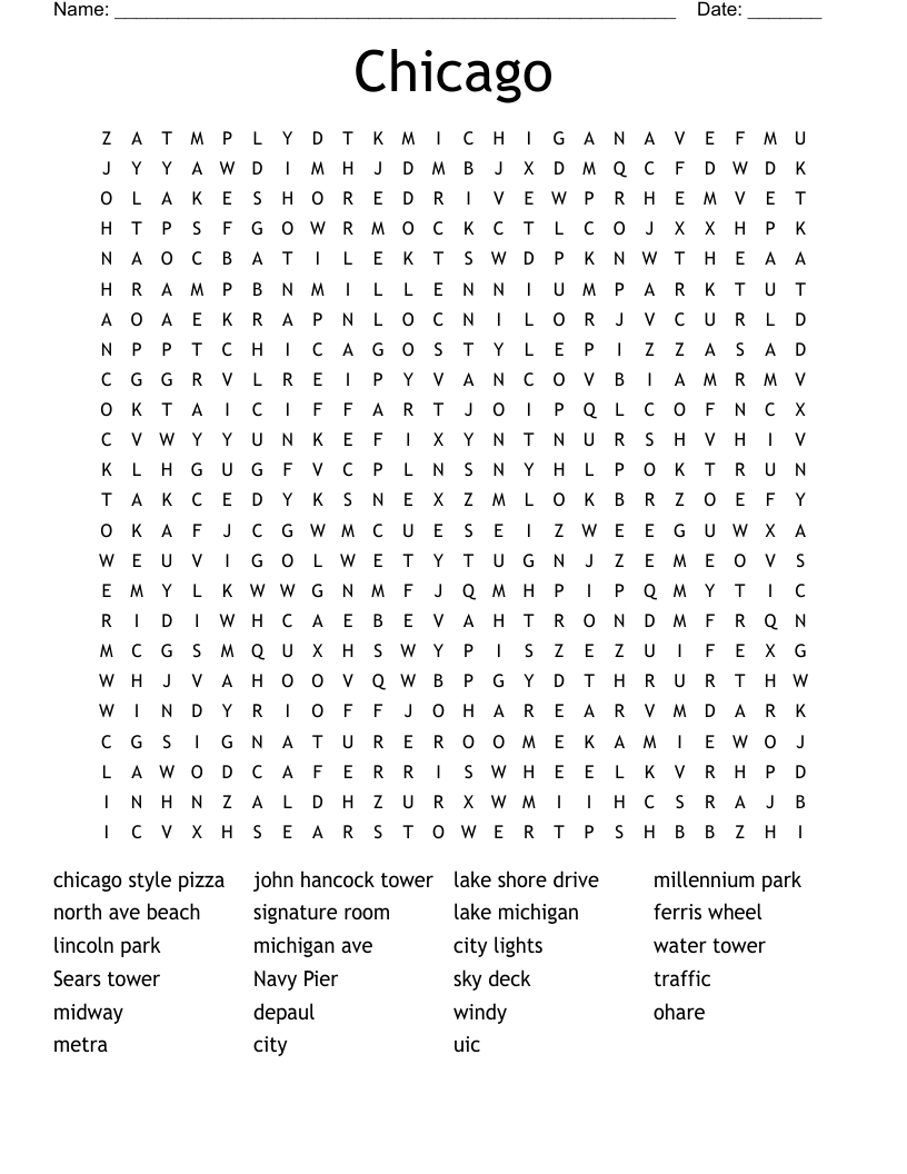Chicago Word Search