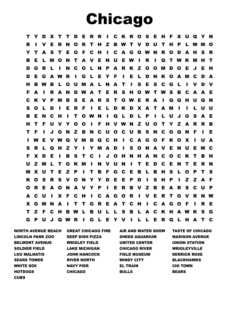 Chicago  Word Search