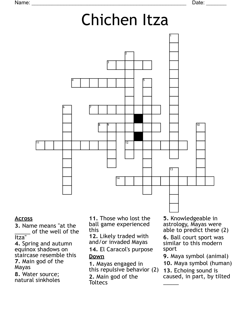 Chichen Itza  Crossword