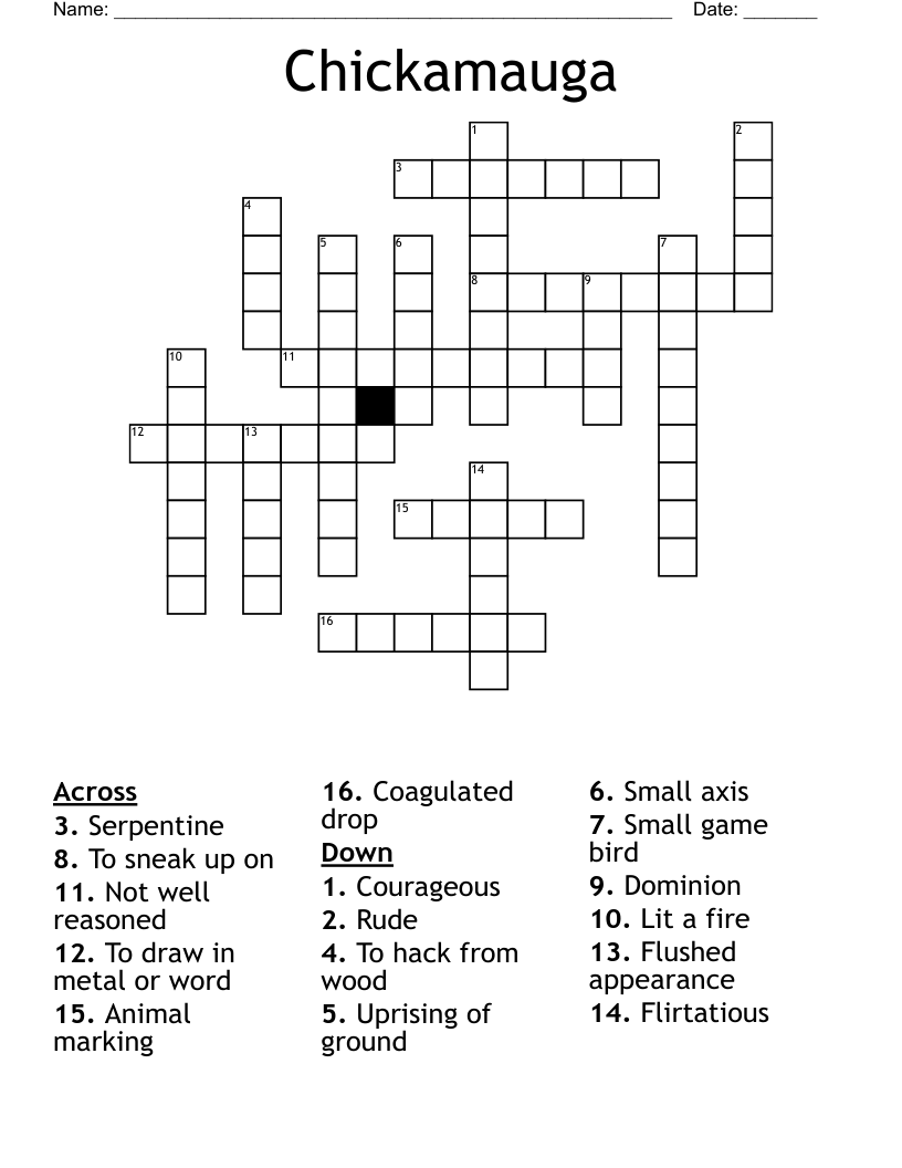 Chickamauga Crossword