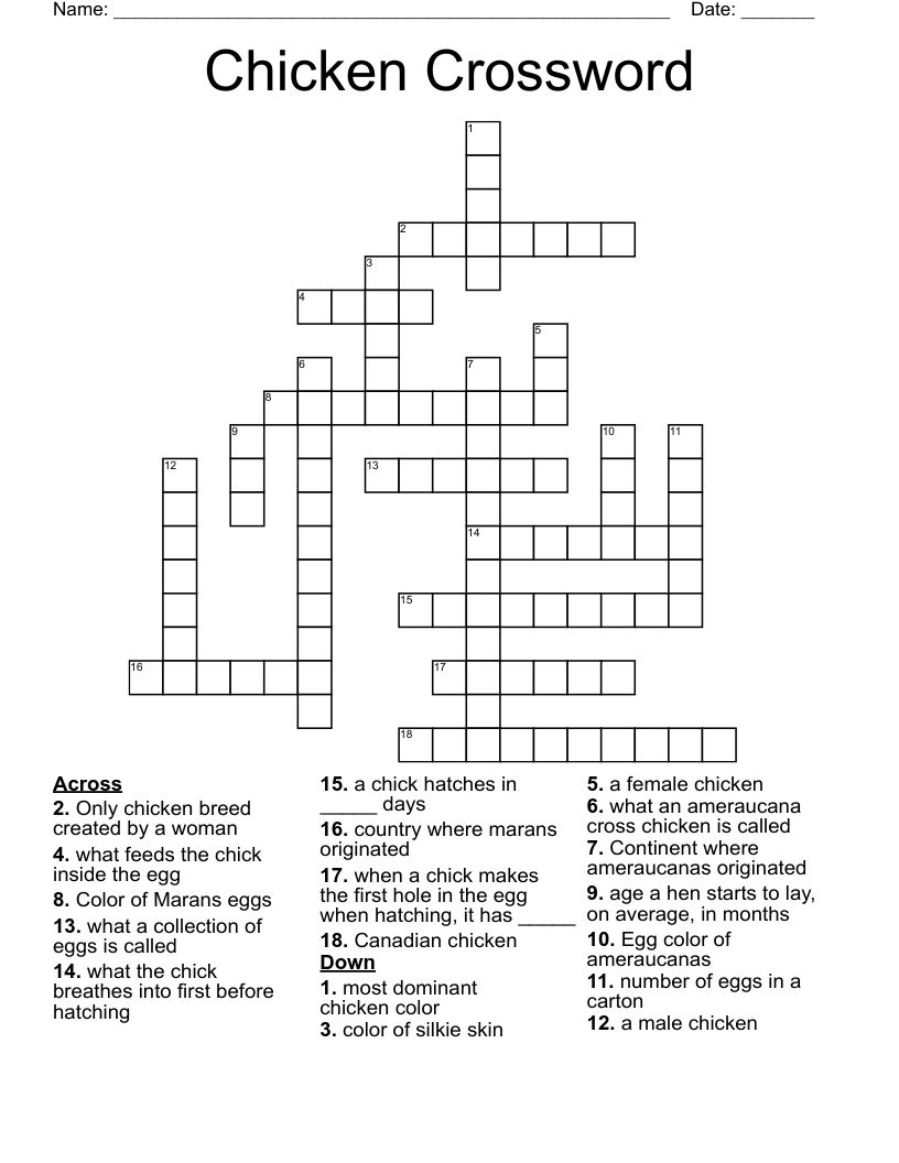 Chicken Crossword