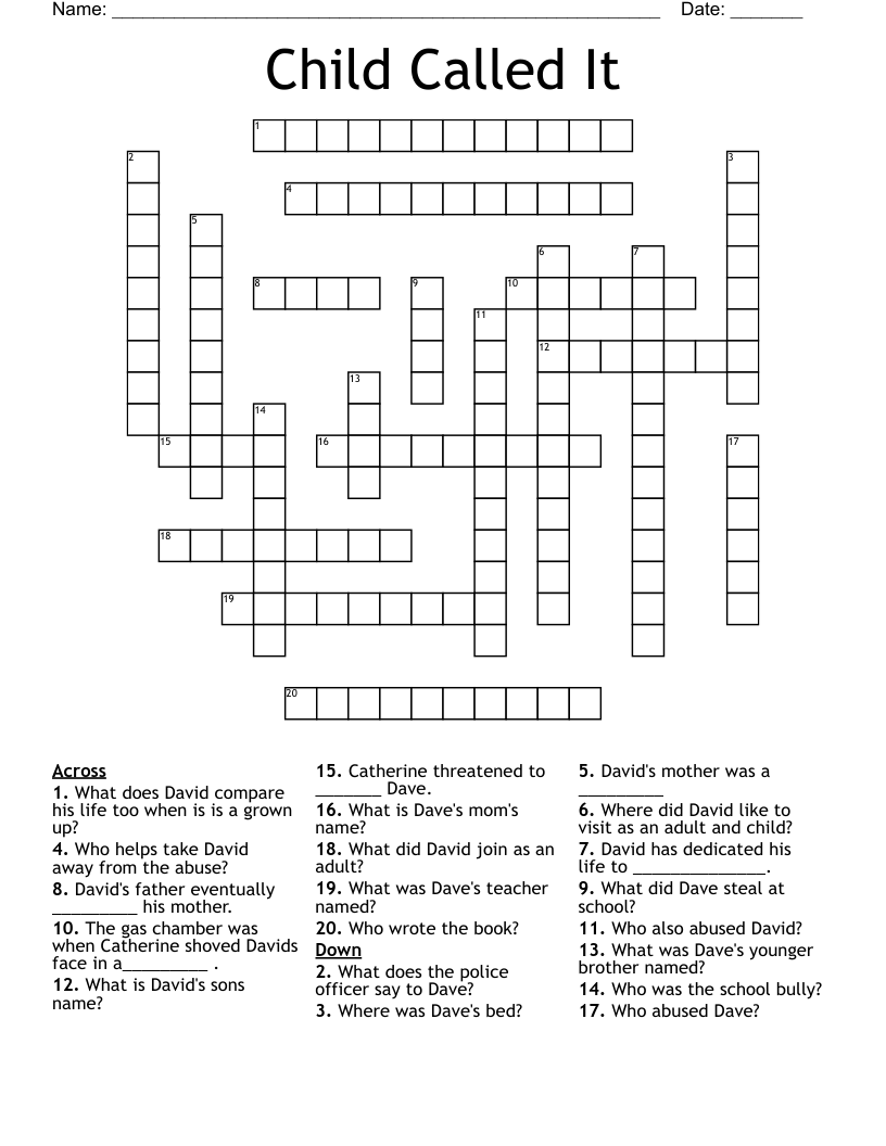 Child Called It Crossword