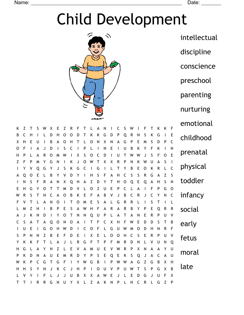 Child Development Word Search