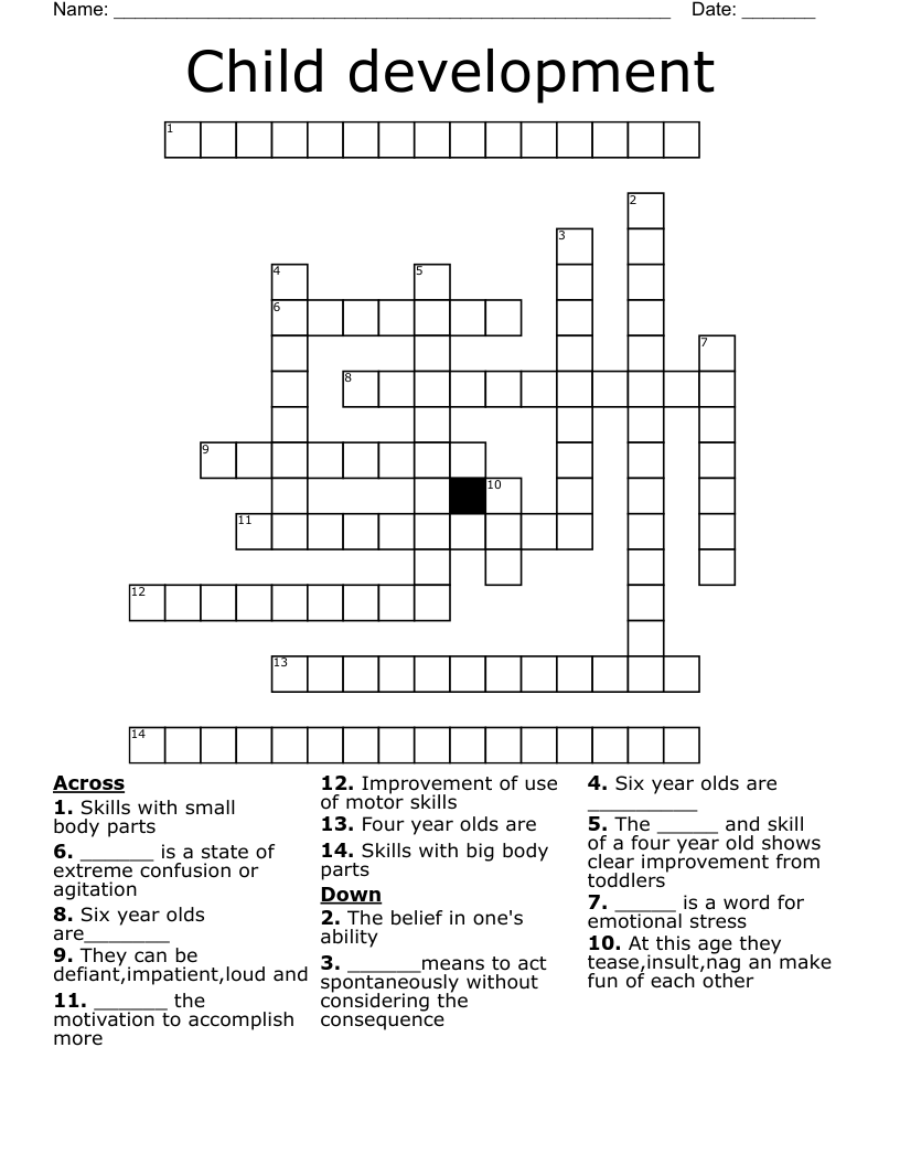 Child development Crossword