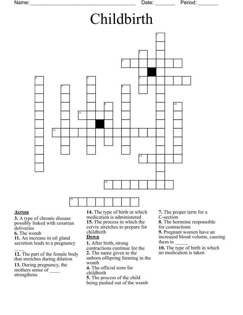 Childbirth Crossword