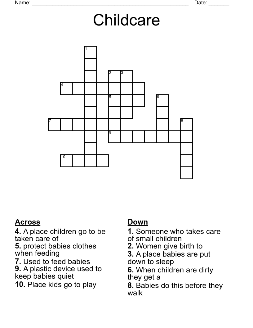 Childcare Crossword