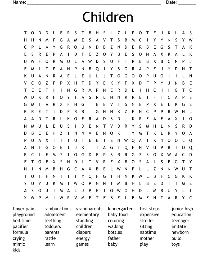 Children Word Search