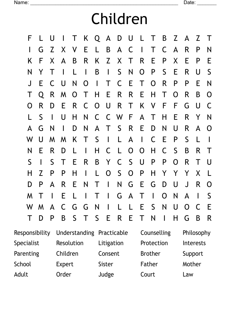 Children Word Search