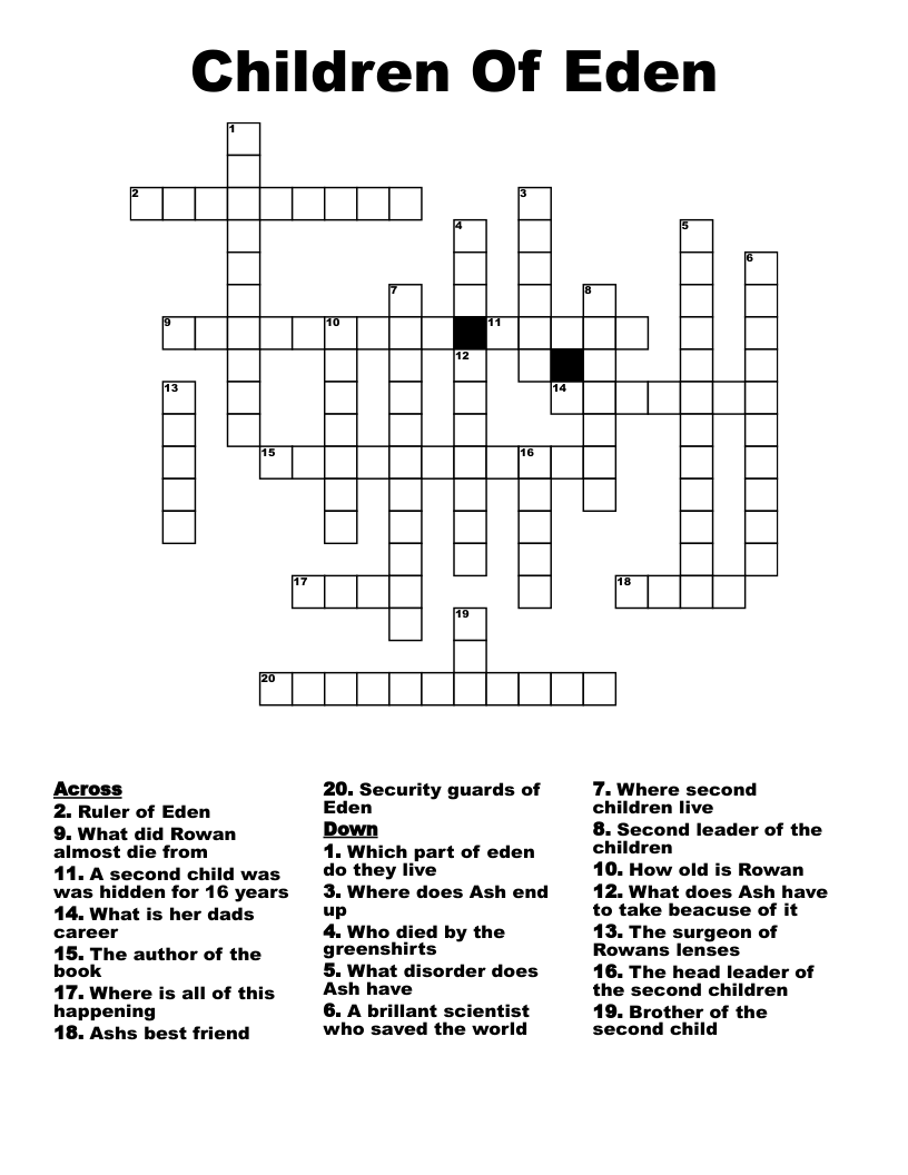 Children Of Eden Crossword