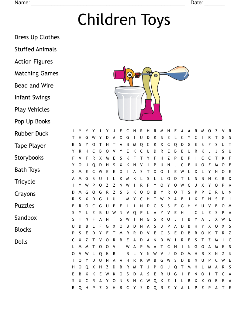 Children Toys Word Search