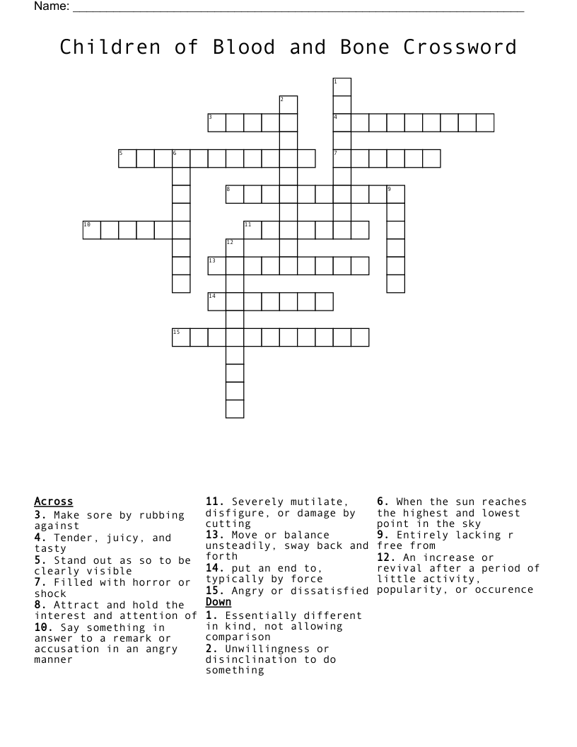 Children of Blood and Bone Crossword