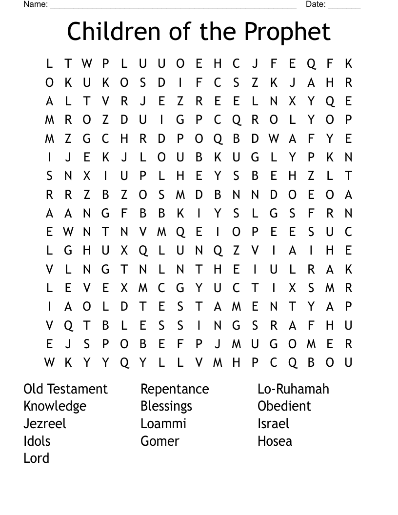 Children of the Prophet Word Search
