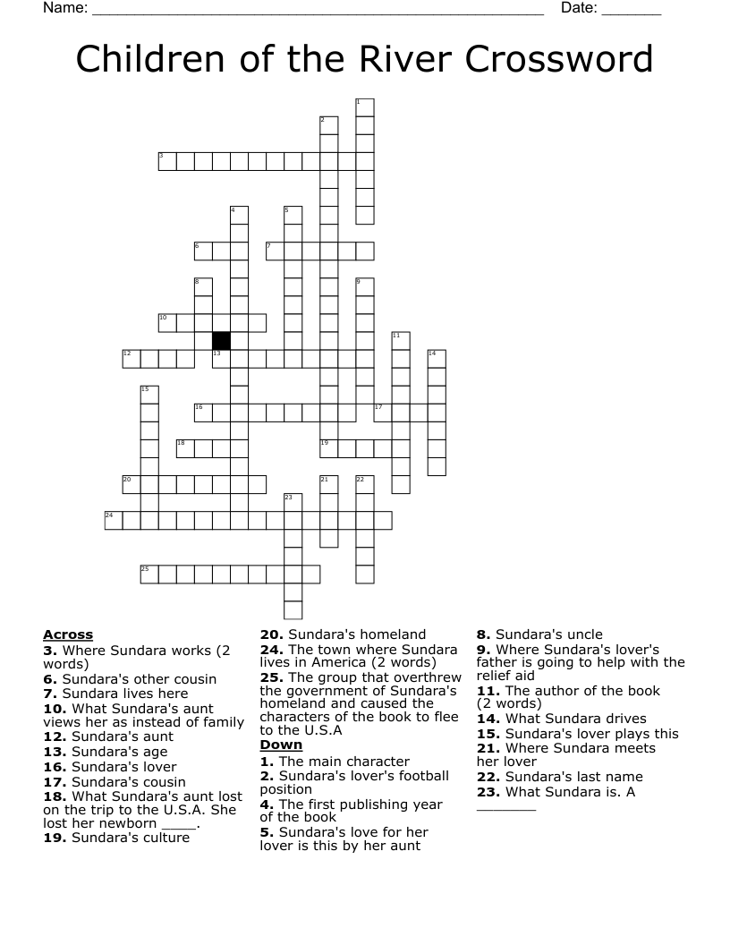 Children of the River Crossword