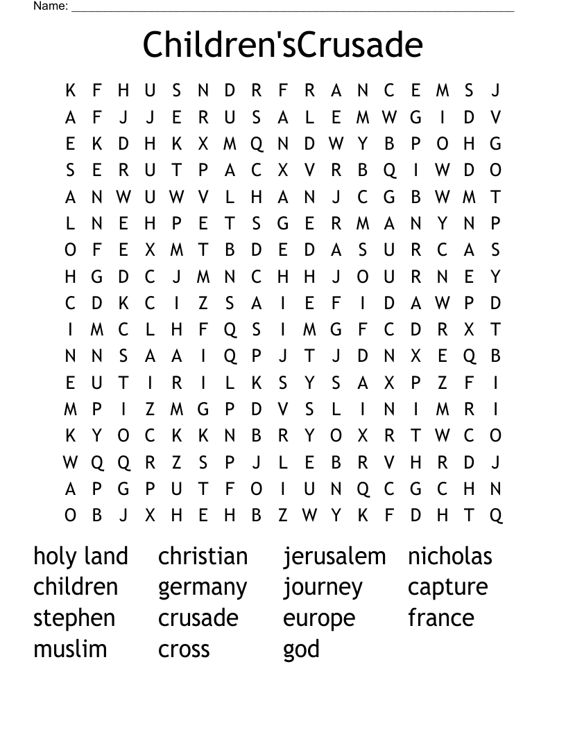 Children'sCrusade Word Search