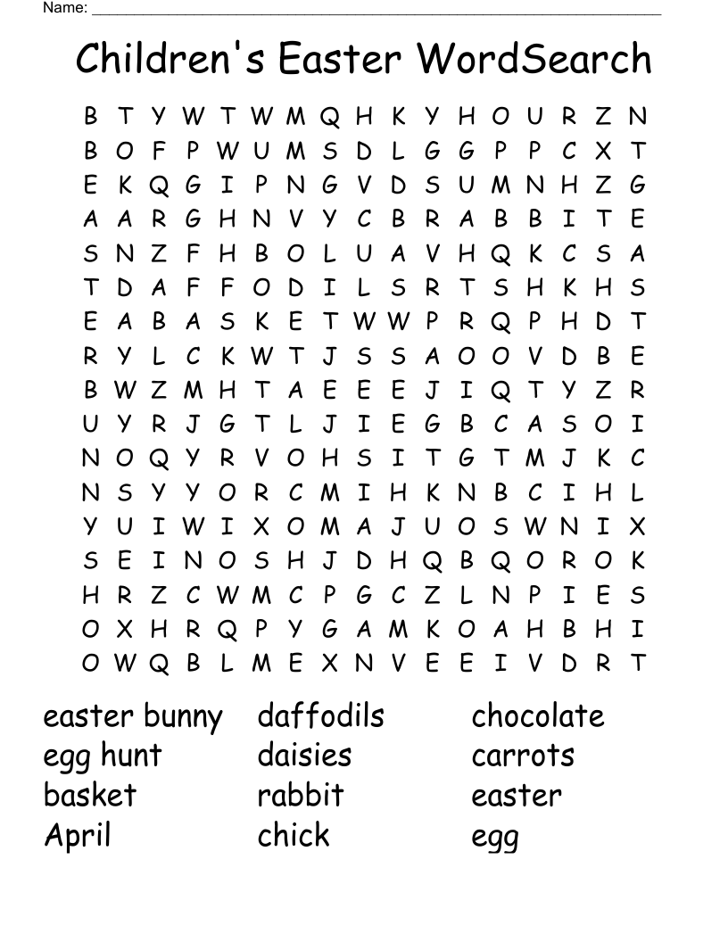 Children's Easter WordSearch