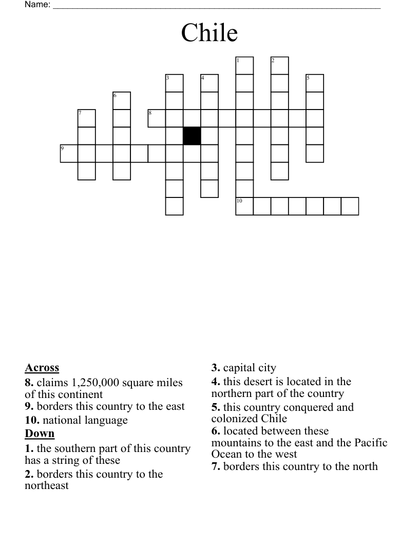 Chile Crossword