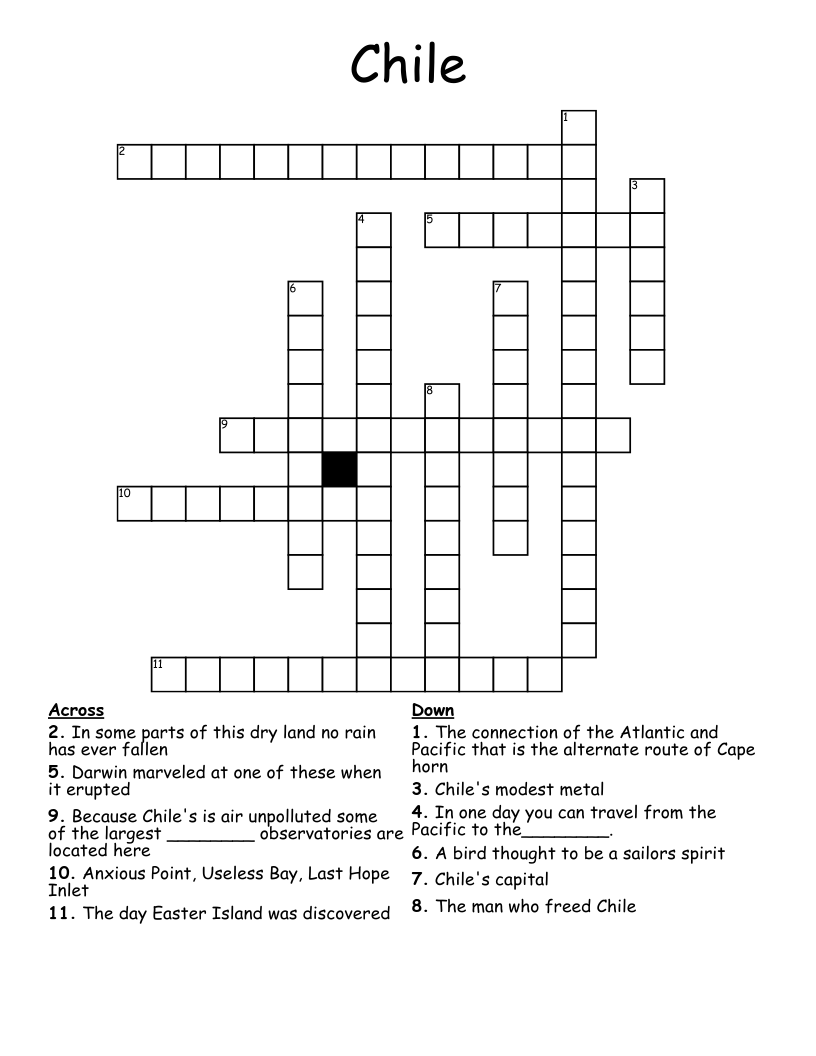 Chile  Crossword
