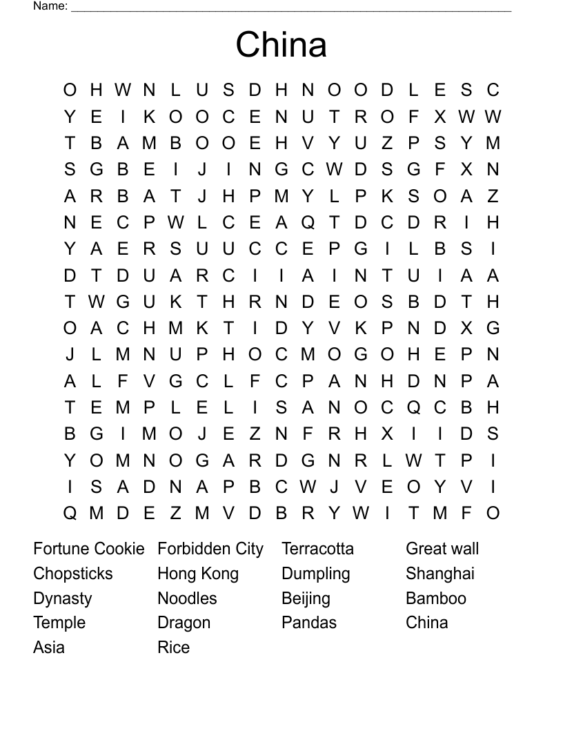 China Word Search