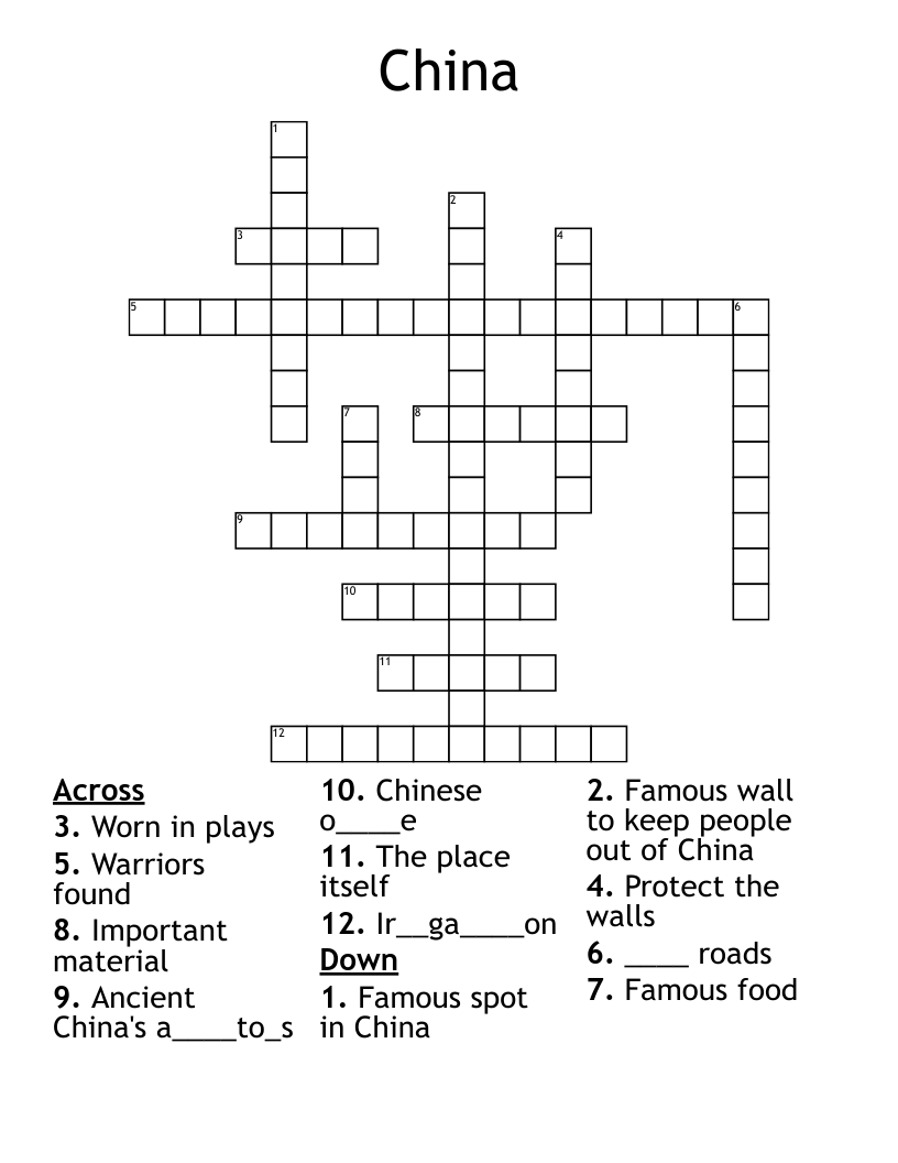 China Crossword