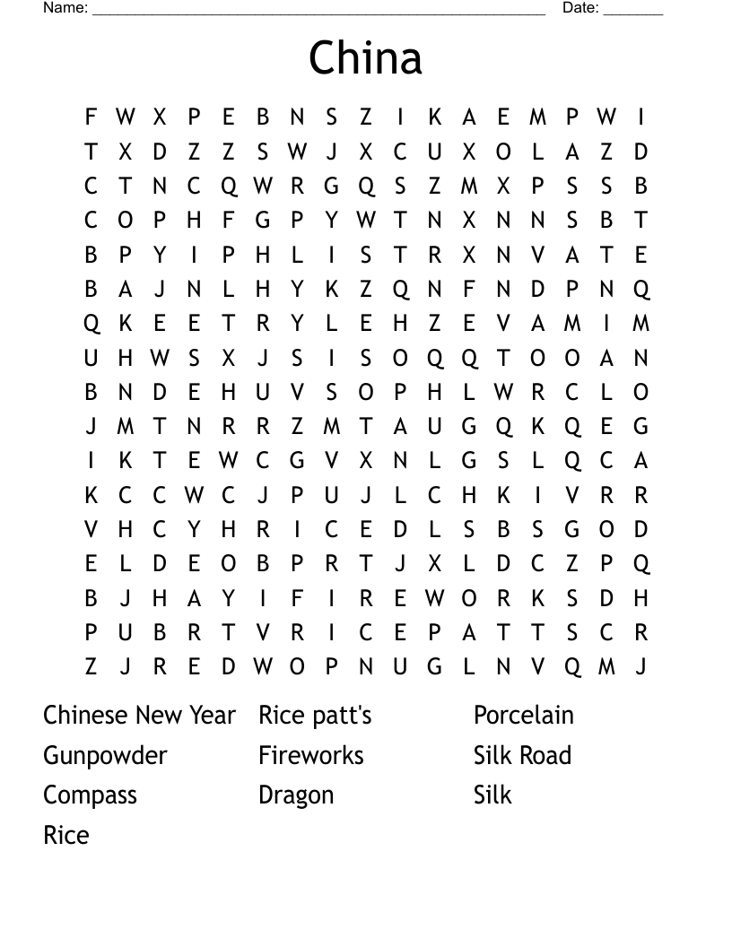 China Word Search