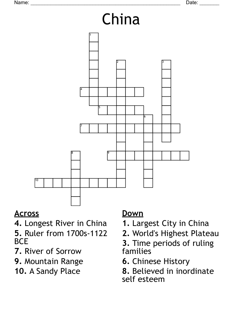 China Crossword