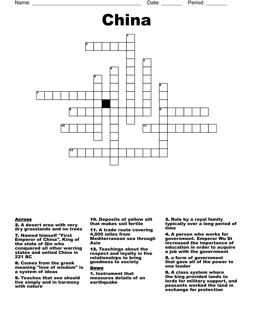 China Crossword