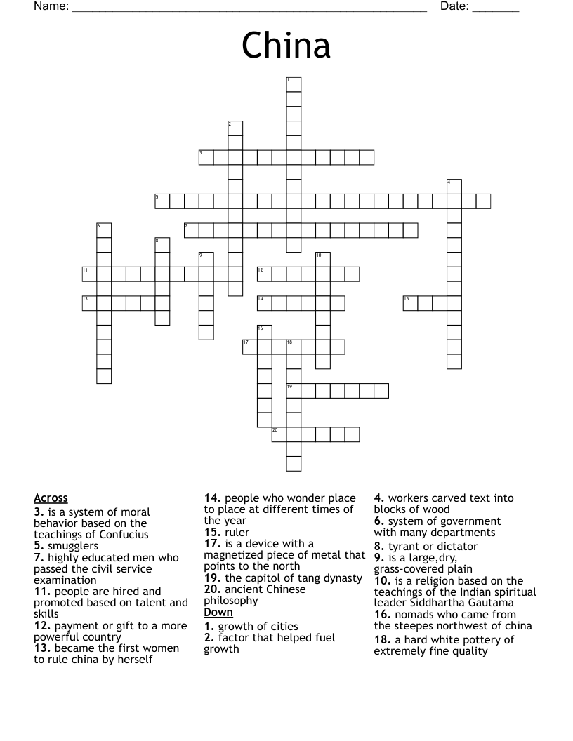 China Crossword