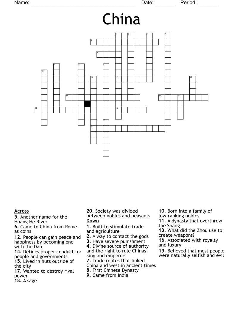 China Crossword