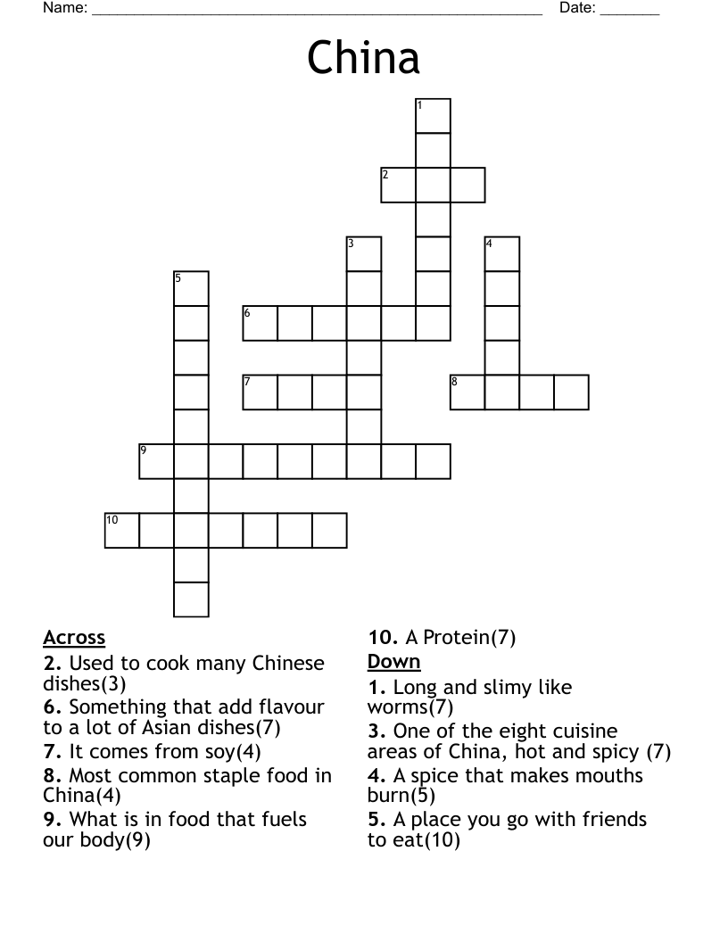 China Crossword